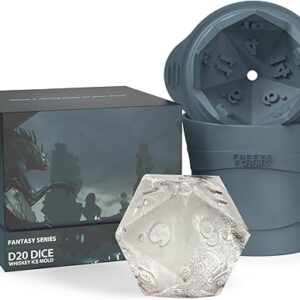 D20 Dice Shaped DND Fantasy Whisky Ice Cube Mold