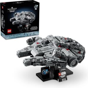 LEGO Star Wars Millennium Falcon A New Hope 25th Anniversary Collectable Model - DIY Building Sets for Adults, Men & Women, Ages 18+ - Comes with Display Stand - Star Wars Gift - 75375