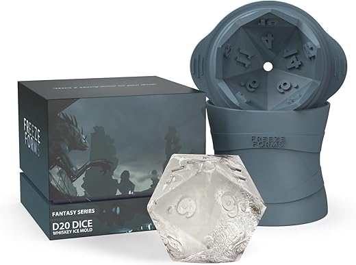 D20 Dice Shaped DND Fantasy Whisky Ice Cube Mold