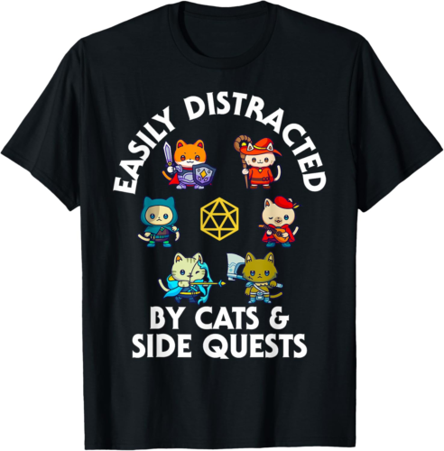 Gamer Cats Side Quest T-Shirt