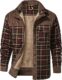 Men’s Sherpa Lined Plaid Flannel Jacket
