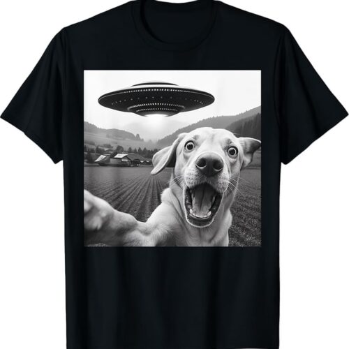 UFO Dog Selfie T-Shirt